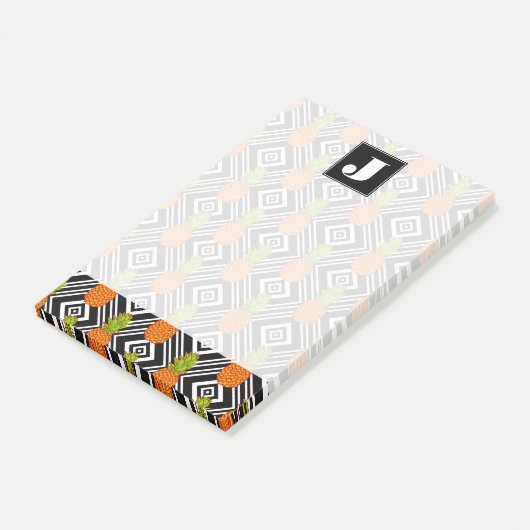 Post-it® Ananas géométriques| Monogramme (Incliné)