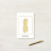 Post-it® Ananas Glitzy en or (Sur un bureau)