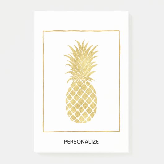 Post-it® Ananas Glitzy en or (Devant)