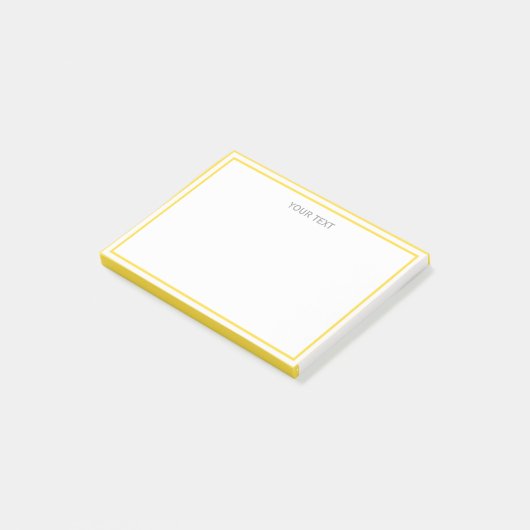 Post-it® Ananas jaune blanc encadré Nom Monogramme (Incliné)
