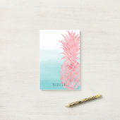 Post-it® Ananas rose Aqua Ombre (Sur un bureau)