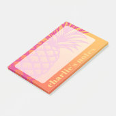 Post-it® Ananas rose chaud orange dégradé jaune rétro (Incliné)