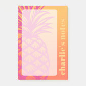 Post-it® Ananas rose chaud orange dégradé jaune rétro (Devant)