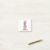 Post-it® Ananas rose d'or (Sur un bureau)