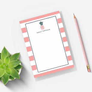 Post-it® Ananas rose Striqué personnalisé