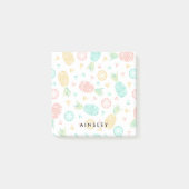 Post-it® Ananas roses et nom fait sur commande jaune (Devant)