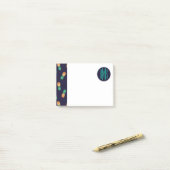 Post-it® Ananas Sur La Marine| Monogramme (Sur un bureau)