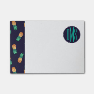 Post-it® Ananas Sur La Marine Monogramme
