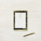Post-it® Ananas Tropical Gold & Black Botanical Floral (Sur un bureau)
