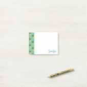 Post-it® Ananas Tropical Sur Turquoise| Ajouter votre nom (Sur un bureau)