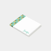 Post-it® Ananas Tropical Sur Turquoise| Ajouter votre nom (Incliné)