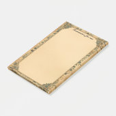 Post-it® Ancien cadre de papier et fleurs bleues (Incliné)