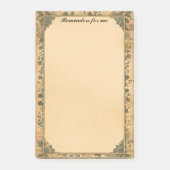 Post-it® Ancien cadre de papier et fleurs bleues (Devant)