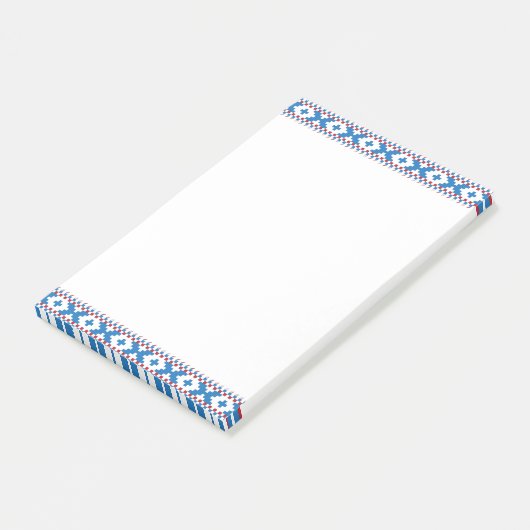 Post-it® Anciens signes lettons bleu, rouge, blanc art popu (Incliné)