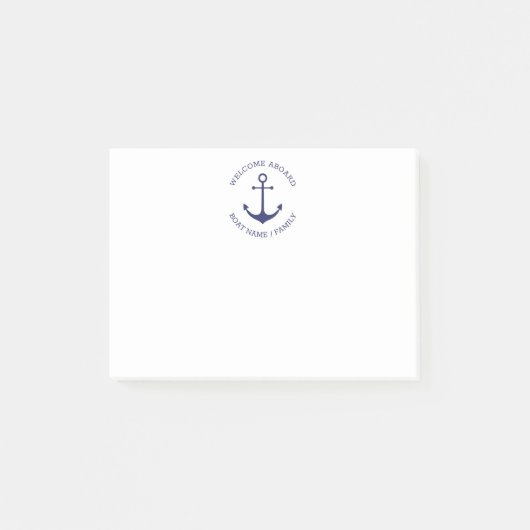 Post-it® Ancrage nautique Custom Nom du bateau Welcome Aboa (Devant)