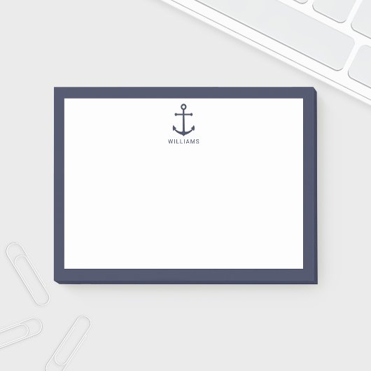 Post-it® Ancre bleue marine avec nom personnalisé