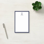 Post-it® Ancre bleue marine avec nom personnalisé (Bureau)