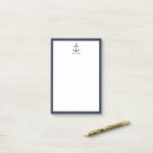 Post-it® Ancre bleue marine avec nom personnalisé (Sur un bureau)