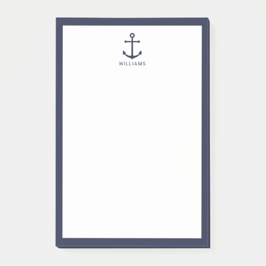 Post-it® Ancre bleue marine avec nom personnalisé (Devant)