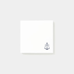 Post-it® Ancre bleue marine Nom personnalisé