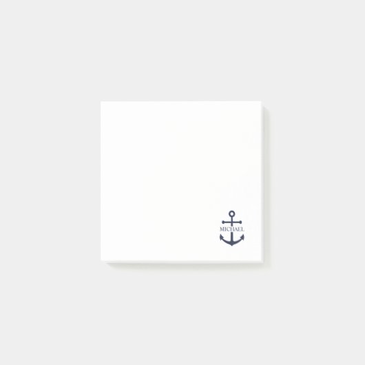 Post-it® Ancre bleue marine Nom personnalisé (Devant)