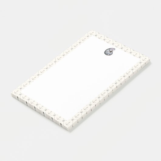 Post-it® Ancre de la Navy Blue Nautical Ocean Shell (Incliné)