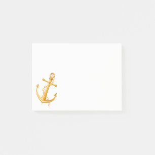 Post-it® Ancre de mer de plage d'or nautique Marin Bateau