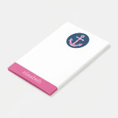 Post-it® Ancre de point rose mignon avec nom personnalisé M (Incliné)