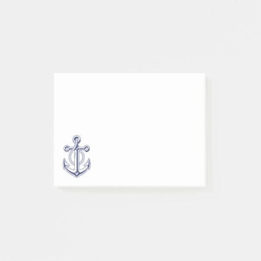 Post-it® Ancre Marine Bleu Marine Océan Nautique Bateau (Devant)