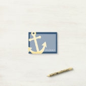 Post-it® Ancre nautique avec Motif de Navy Jaune Chevron (Sur un bureau)
