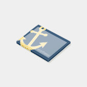 Post-it® Ancre nautique avec Motif de Navy Jaune Chevron (Incliné)