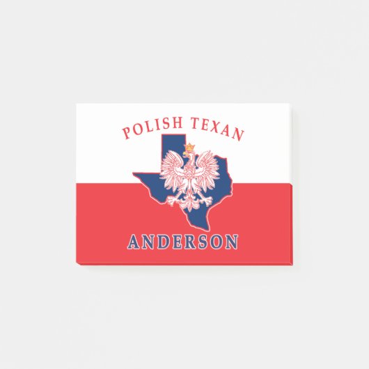 Post-it® Anderson Polonais Texan Post It Notes (Devant)