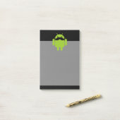 Post-it® Android Robot Icon Mustache sur noir (Sur un bureau)