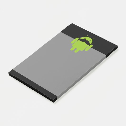 Post-it® Android Robot Icon Mustache sur noir (Incliné)