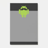 Post-it® Android Robot Icon Mustache sur noir (Devant)