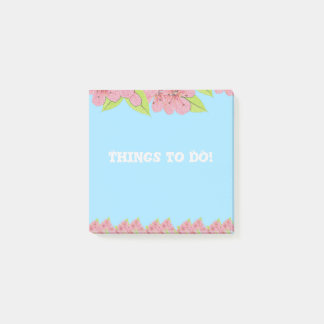 Post-it® Anémones roses Choses à faire Blue Post-It Notes