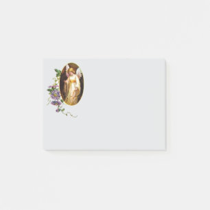 Post-it® Ange avec harpe et fleurs de clématite