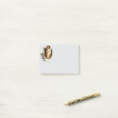 Post-it® Ange avec harpe et fleurs de clématite (Sur un bureau)