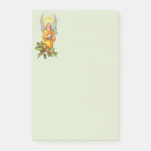Post-it® Ange avec houx et mandoline (Devant)