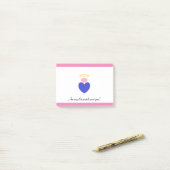 Post-it® Ange de coeur (Sur un bureau)