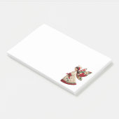 Post-it® Ange de Noël avec fleurs de fêtes (Incliné)