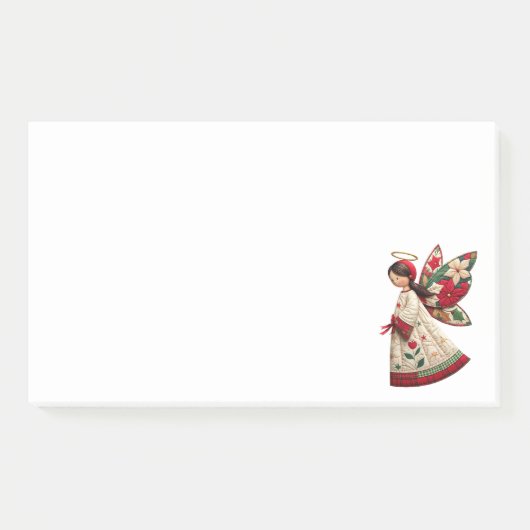 Post-it® Ange de Noël avec fleurs de fêtes (Devant)