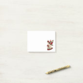 Post-it® Ange de Noël avec fleurs de fêtes (Sur un bureau)