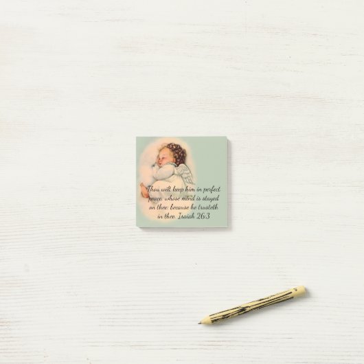 Post-it® Ange doux de bébé (Sur un bureau)