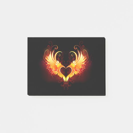 Post-it® Angel Fire Heart with Wings (Devant)