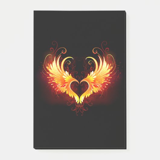 Post-it® Angel Fire Heart with Wings (Devant)