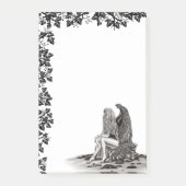 Post-it® Angel, perdu dans la pensée, noir et blanc Design (Devant)