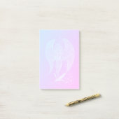 Post-it® Angel perdu en amour, noir et vert Design (Sur un bureau)