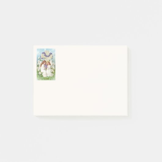 Post-it® Anges Mignons Avec Croix Et Fleurs (Devant)