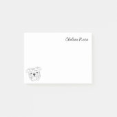 Post-it® Anglais Bull Dog Simple Noir & Blanc Personnalisé (Devant)